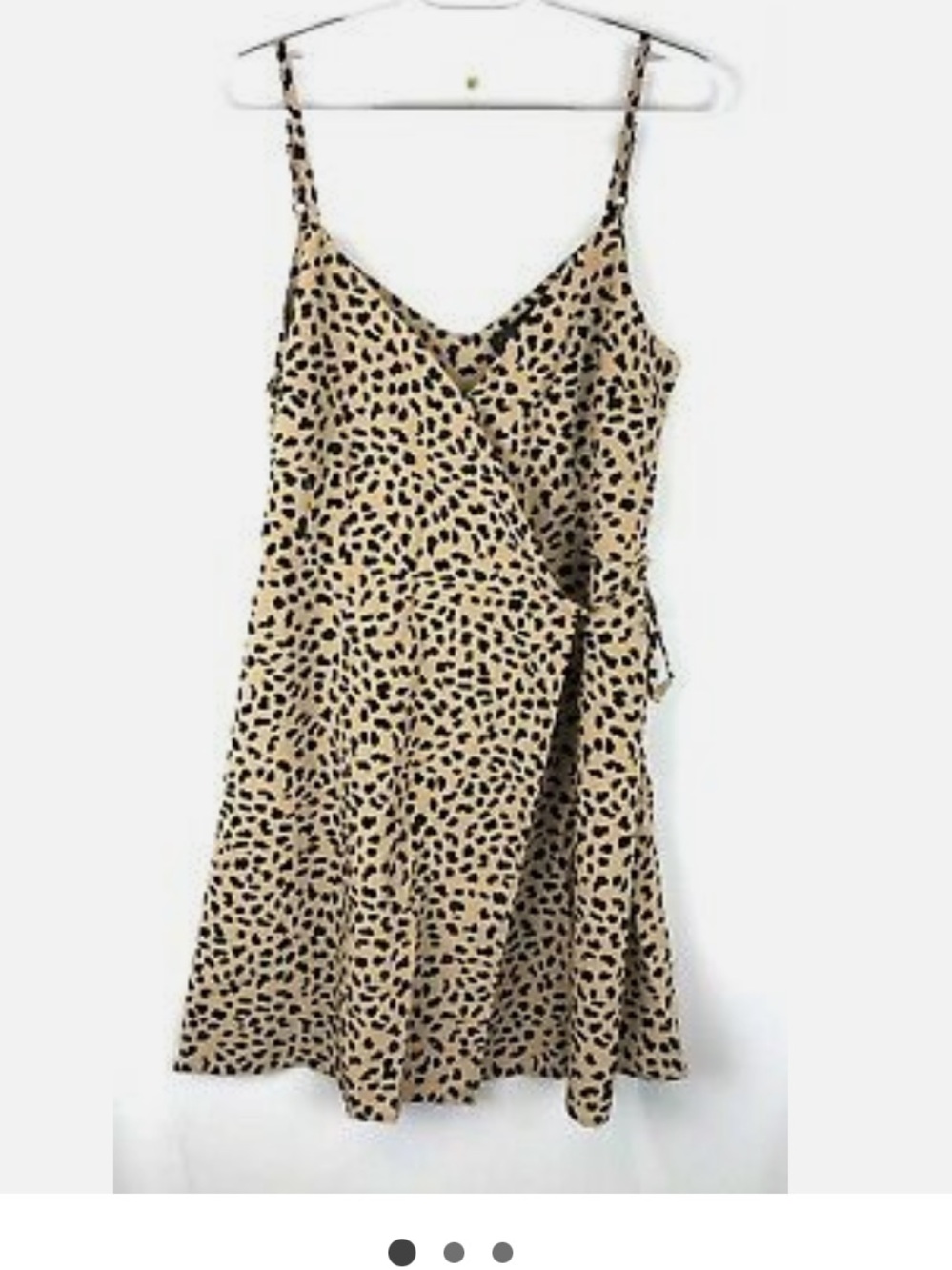 Sanctuary Leopard Wrap Mini Dress Beige Black Date Night Chic - Picture 7 of 8